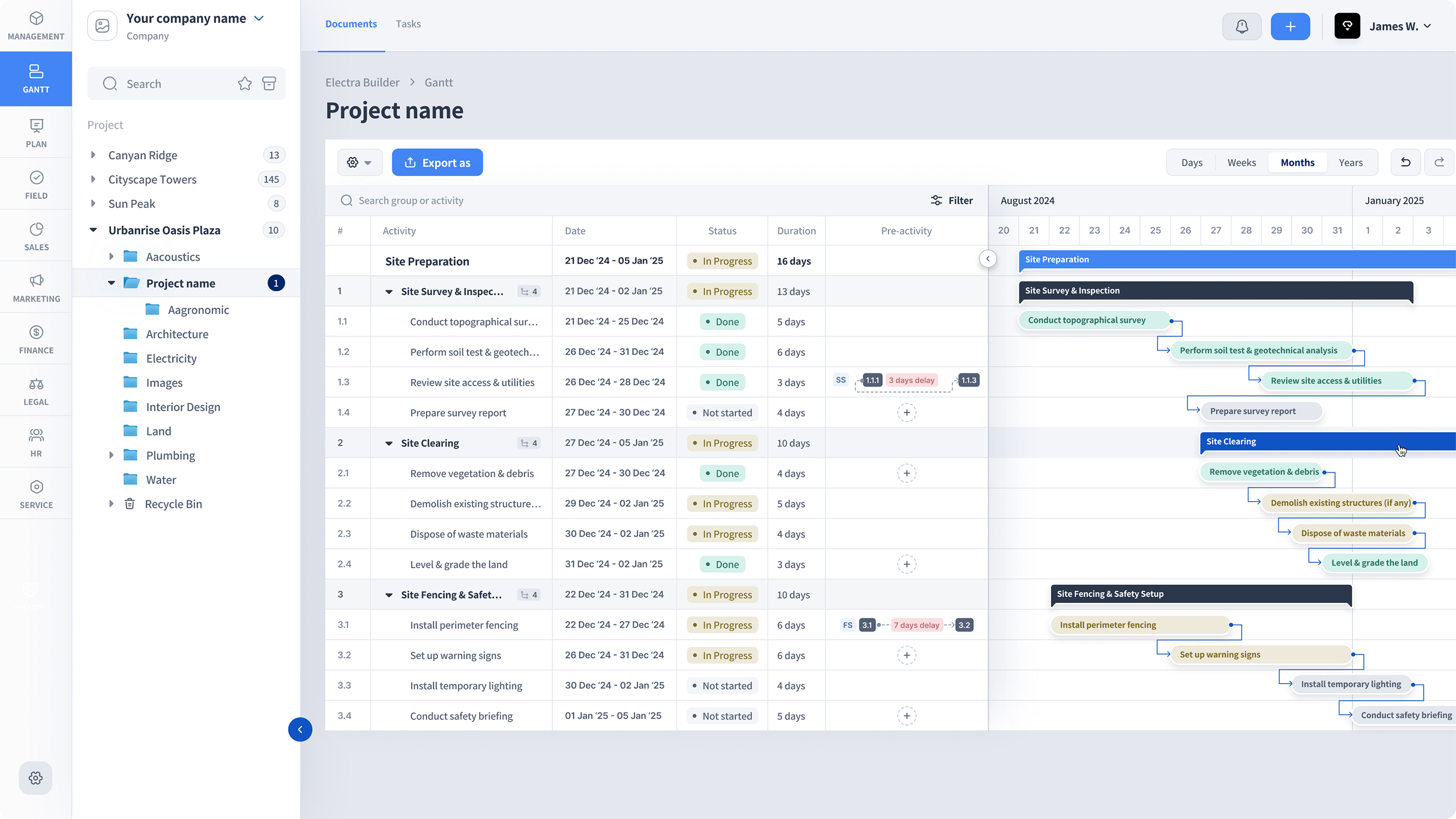 Preview of a VPlans construction management module